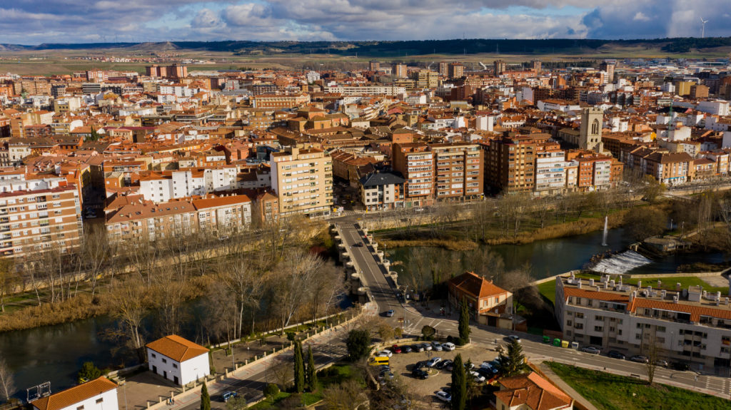 Vista aérea de la ciudad de Palencia